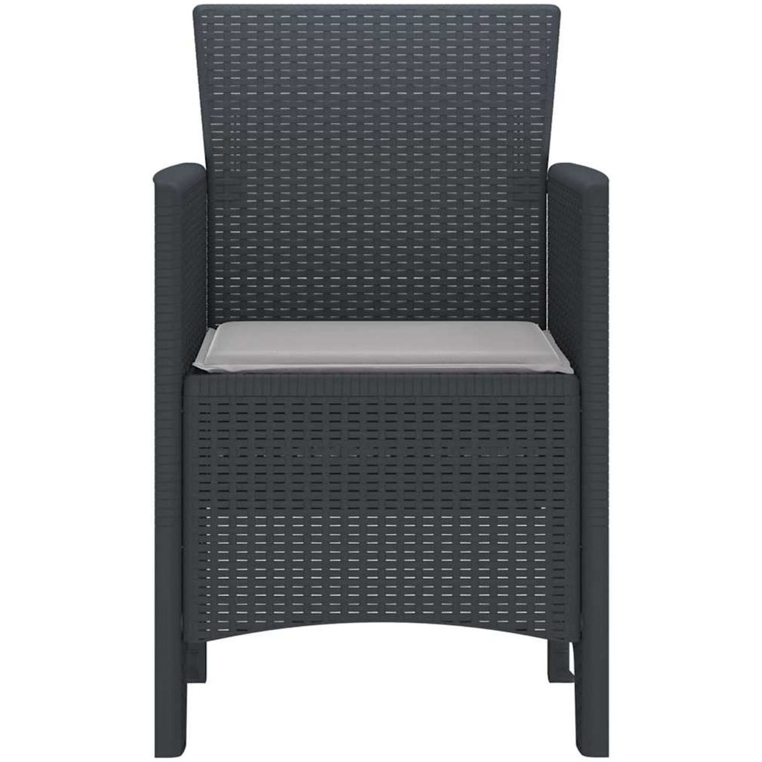 Trädgårdsstolar med kuddar 2 st Antracit Poly Rattan vidaXL 53 x 49 x 85 cm – bild 6