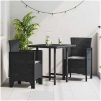 Trädgårdsstolar med kuddar 2 st Antracit Poly Rattan vidaXL