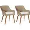 Trädgårdsstolar med Kuddar 2 st Beige Poly Rattan vidaXL Medium – miniatyr 2