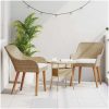 Trädgårdsstolar med Kuddar 2 st Beige Poly Rattan vidaXL Medium – miniatyr 3