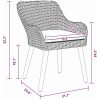 Trädgårdsstolar med Kuddar 2 st Beige Poly Rattan vidaXL Medium – miniatyr 10