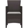Trädgårdsstolar med kuddar 2 st Brun Poly Rattan vidaXL 53 x 49 x 85 cm – miniatyr 6