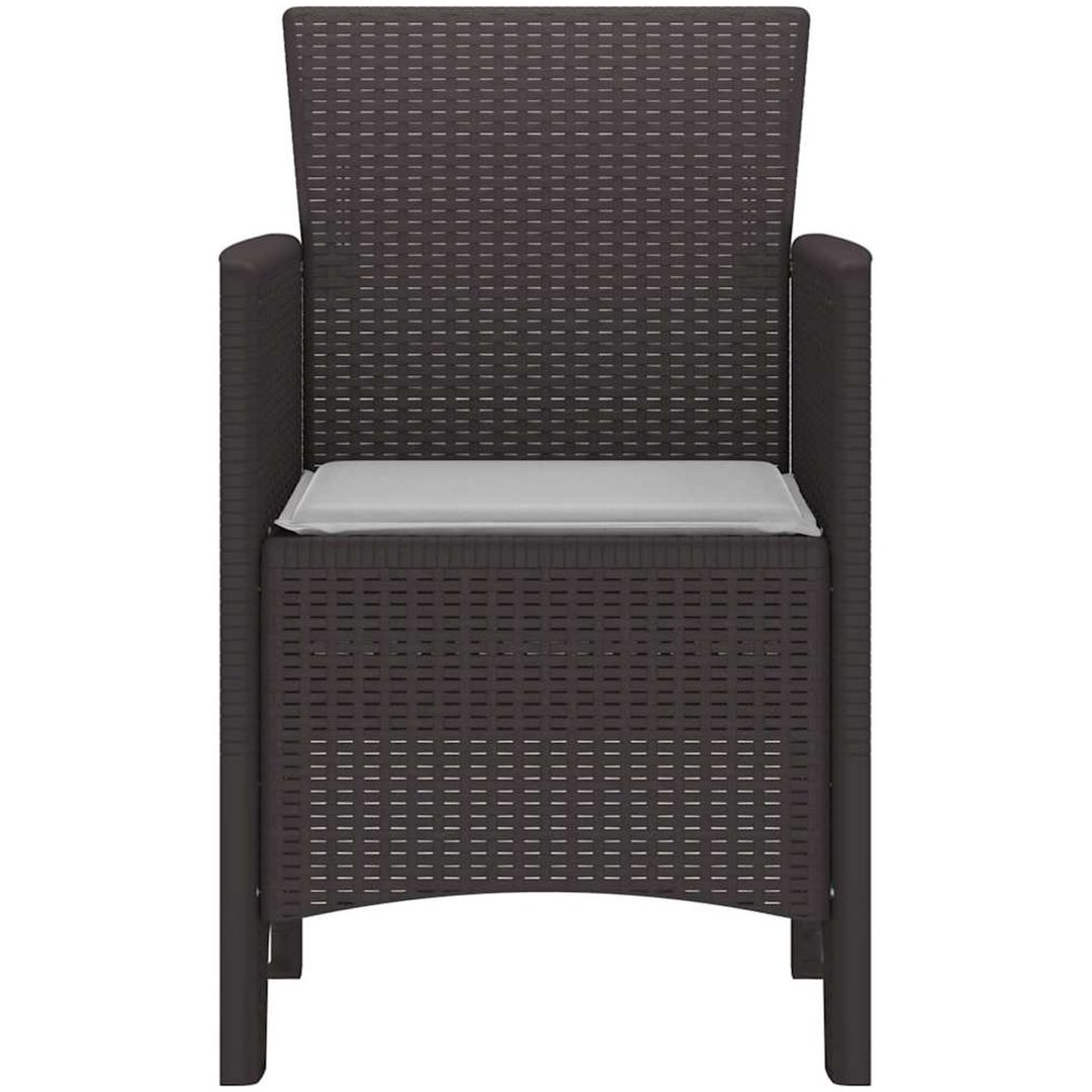 Trädgårdsstolar med kuddar 2 st Brun Poly Rattan vidaXL 53 x 49 x 85 cm – bild 6