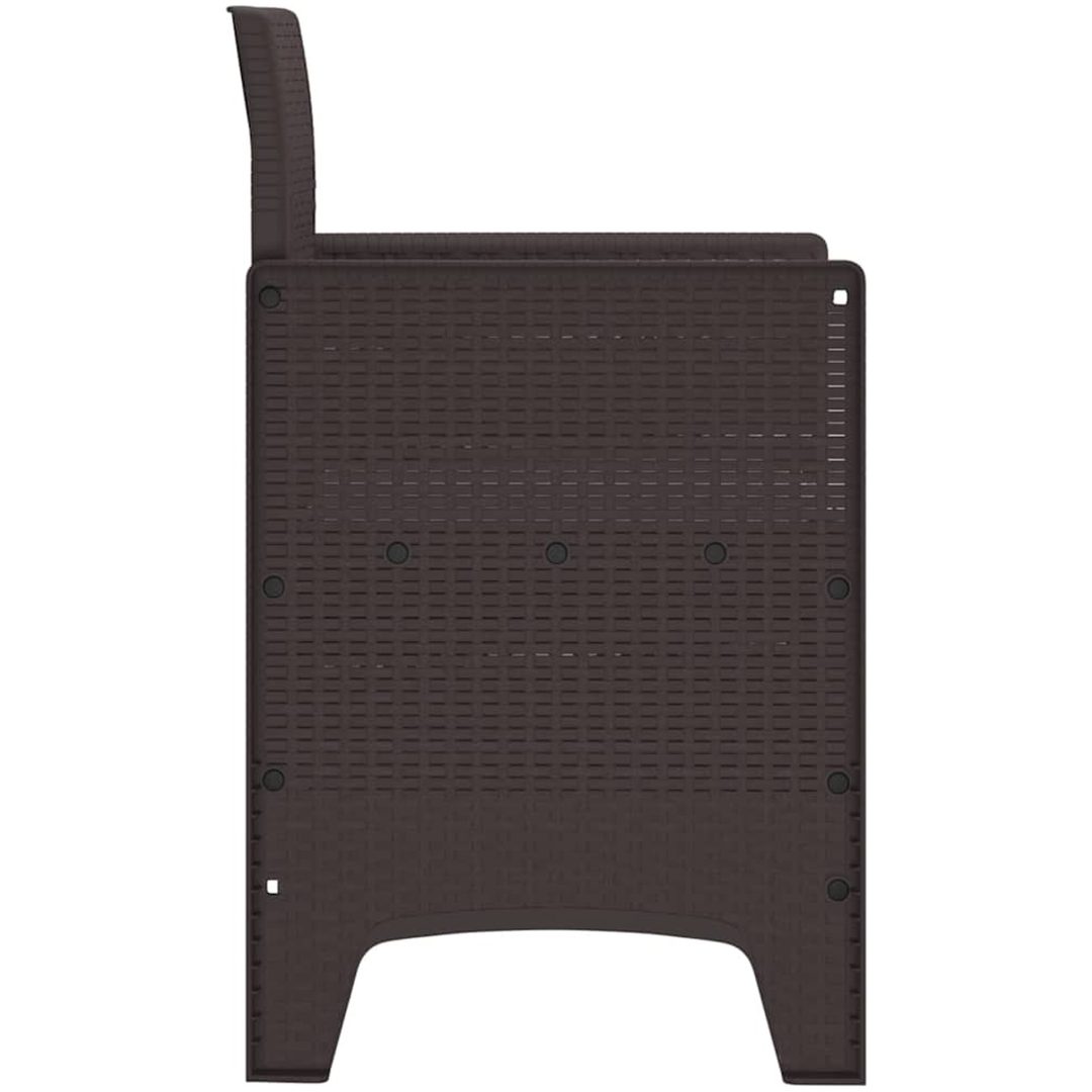 Trädgårdsstolar med kuddar 2 st Brun Poly Rattan vidaXL 53 x 49 x 85 cm – bild 7
