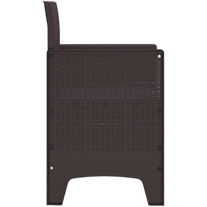 Trädgårdsstolar med kuddar 2 st Brun Poly Rattan vidaXL 53 x 49 x 85 cm – bild 7