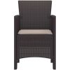 Trädgårdsstolar med Kuddar 2 st Bruna Poly Rattan vidaXL Standard – miniatyr 5