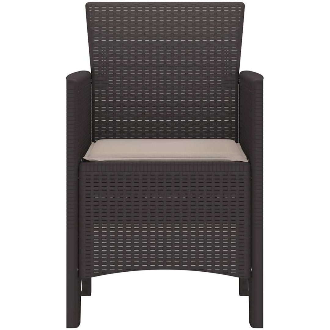 Trädgårdsstolar med Kuddar 2 st Bruna Poly Rattan vidaXL Standard – bild 5