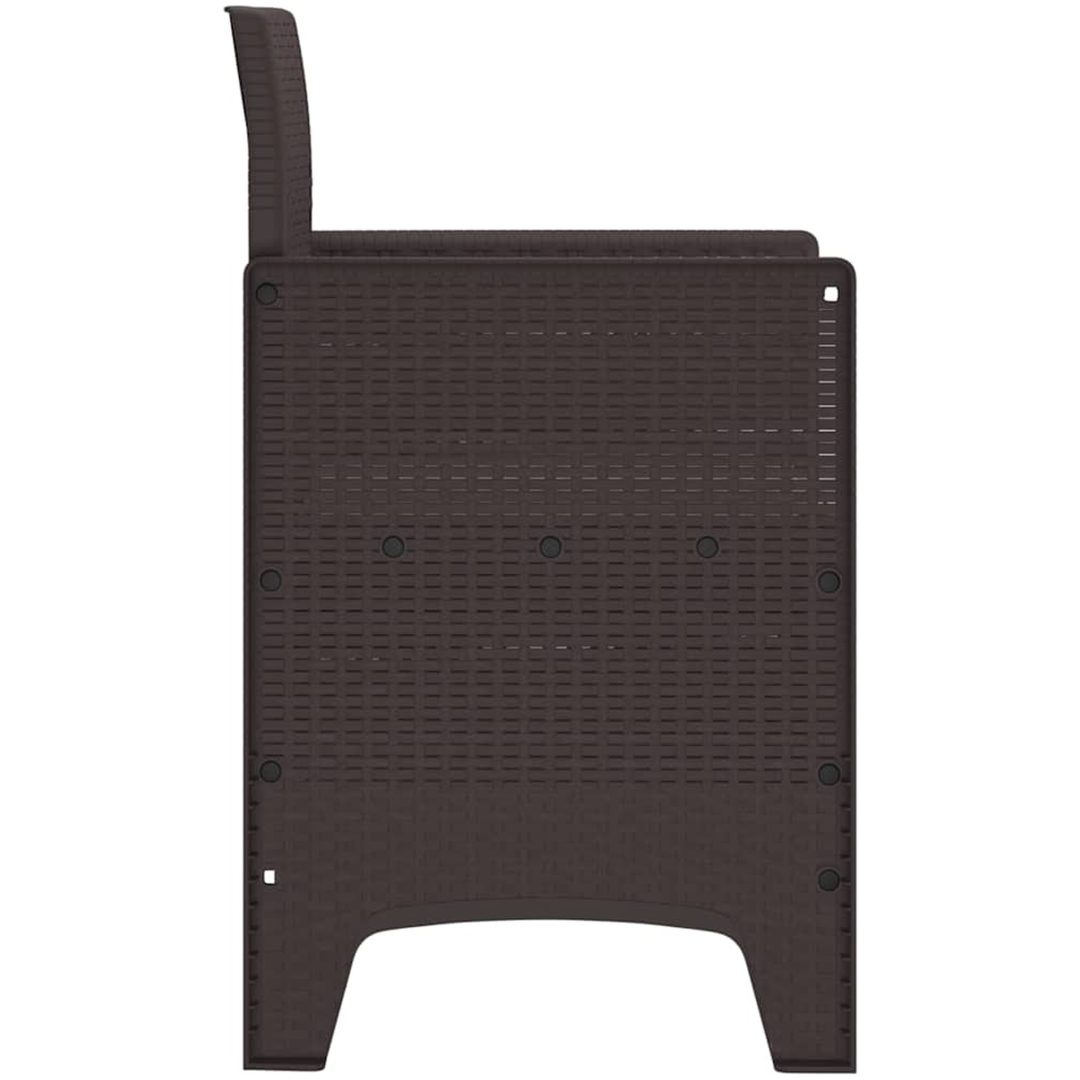 Trädgårdsstolar med Kuddar 2 st Bruna Poly Rattan vidaXL Standard – bild 6
