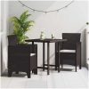 Trädgårdsstolar med Kuddar 2 st Bruna Poly Rattan vidaXL Standard – miniatyr 1
