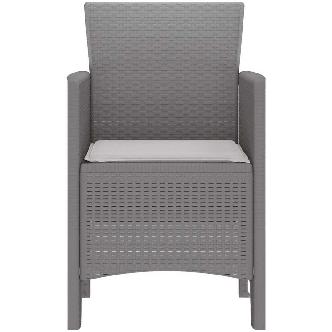 trädgårdsstolar med kuddar 2 st Ljusgrå Konstrotting vidaXL 53 x 49 x 85 cm – bild 6