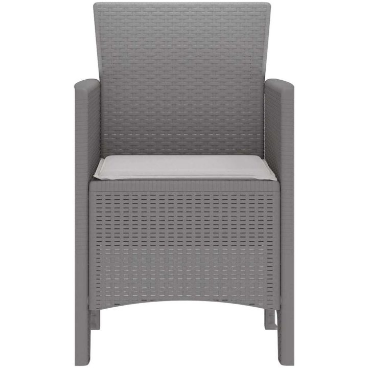 trädgårdsstolar med kuddar 2 st Ljusgrå Konstrotting vidaXL 53 x 49 x 85 cm – bild 6
