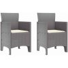 Trädgårdsstolar med kuddar 2 st Ljusgrå Poly Rattan vidaXL 53 x 49 x 85 cm – miniatyr 2