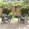 Trädgårdsstolar med kuddar 2 st Ljusgrå Poly Rattan vidaXL 53 x 49 x 85 cm – miniatyr 3