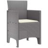 Trädgårdsstolar med kuddar 2 st Ljusgrå Poly Rattan vidaXL 53 x 49 x 85 cm – miniatyr 4