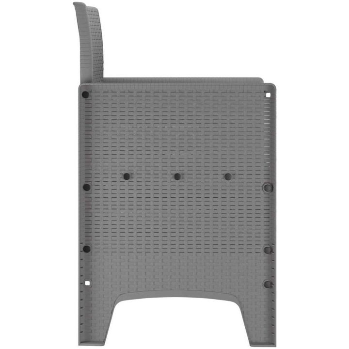 Trädgårdsstolar med kuddar 2 st Ljusgrå Poly Rattan vidaXL 53 x 49 x 85 cm – bild 7