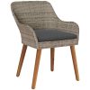 Trädgårdsstolar med Kuddar 2 st Svart Poly Rattan vidaXL Standard – miniatyr 4