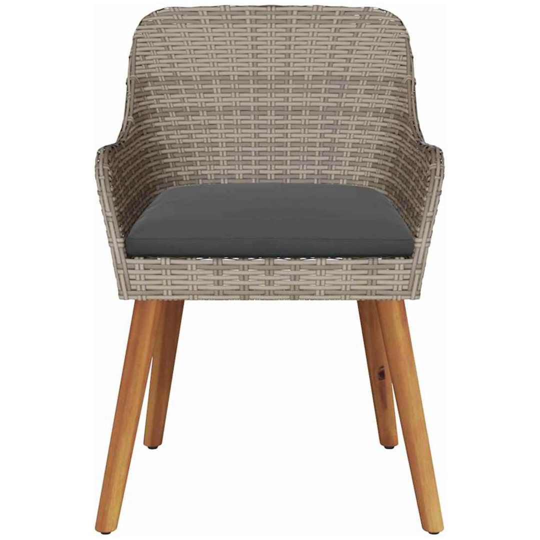Trädgårdsstolar med Kuddar 2 st Svart Poly Rattan vidaXL Standard – bild 5