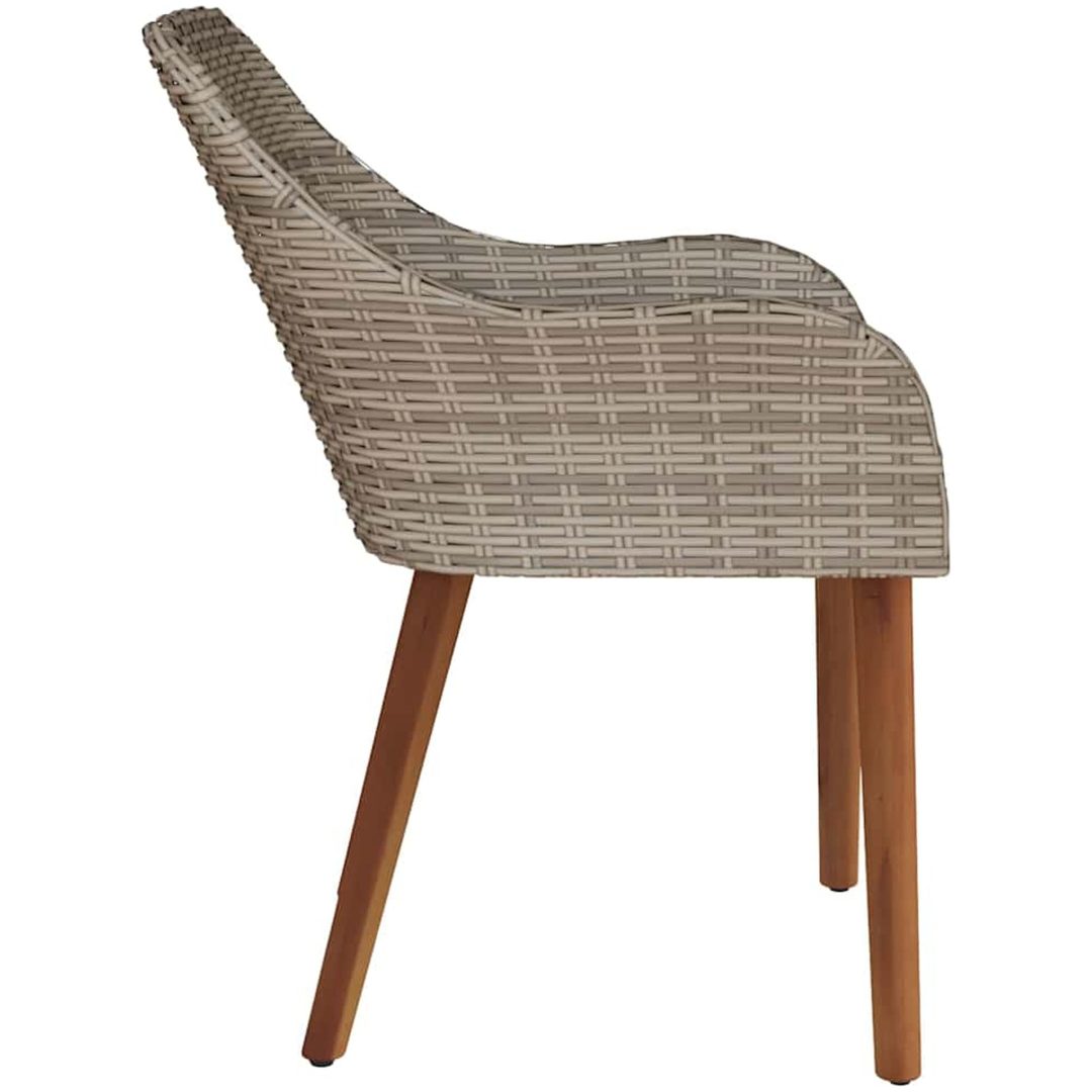 Trädgårdsstolar med Kuddar 2 st Svart Poly Rattan vidaXL Standard – bild 6