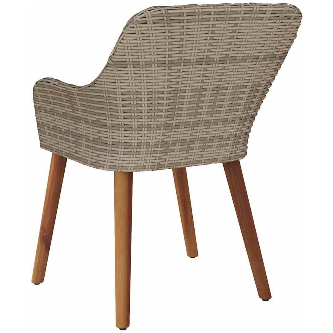 Trädgårdsstolar med Kuddar 2 st Svart Poly Rattan vidaXL Standard – bild 7