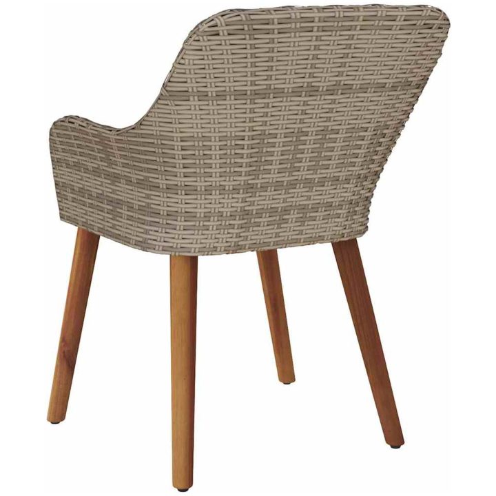 Trädgårdsstolar med Kuddar 2 st Svart Poly Rattan vidaXL Standard – bild 7