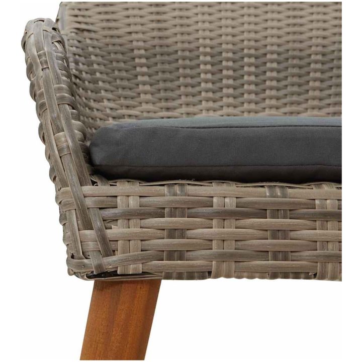 Trädgårdsstolar med Kuddar 2 st Svart Poly Rattan vidaXL Standard – bild 9