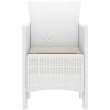 Trädgårdsstolar med Kuddar 2 st Vit Poly Rattan vidaXL 53 x 49 x 85 cm – miniatyr 6