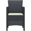 Trädgårdsstolar med Kuddar 4 st Antracit Konstrotting vidaXL 53 x 49 x 85 cm – miniatyr 6