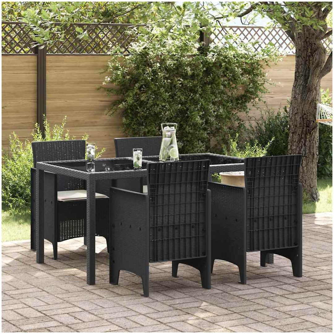 Trädgårdsstolar med Kuddar 4 st Antracit Konstrotting vidaXL 53 x 49 x 85 cm