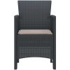 Trädgårdsstolar med Kuddar 4 st Antracit Poly Rattan vidaXL Standard – miniatyr 6