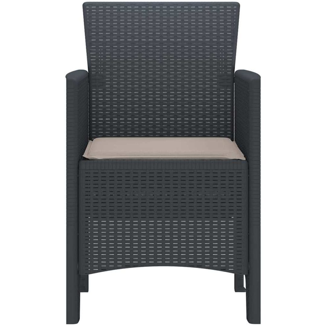 Trädgårdsstolar med Kuddar 4 st Antracit Poly Rattan vidaXL Standard – bild 6