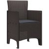 Trädgårdsstolar med kuddar 4 st Brun Poly Rattan vidaXL 53 x 49 x 85 cm – miniatyr 4