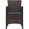 Trädgårdsstolar med kuddar 4 st Brun Poly Rattan vidaXL 53 x 49 x 85 cm – miniatyr 5
