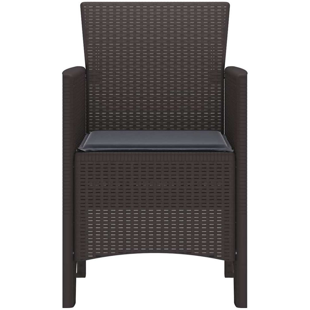 Trädgårdsstolar med kuddar 4 st Brun Poly Rattan vidaXL 53 x 49 x 85 cm – bild 5