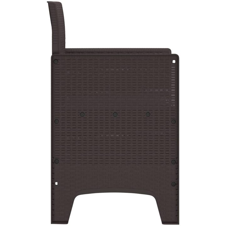 Trädgårdsstolar med kuddar 4 st Brun Poly Rattan vidaXL 53 x 49 x 85 cm – bild 6