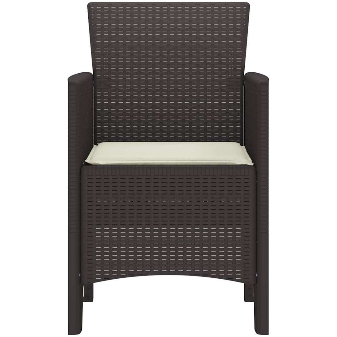 Trädgårdsstolar med kuddar 4 st Brun Polyrotting vidaXL 53 x 49 x 85 cm – bild 5