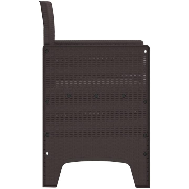 Trädgårdsstolar med kuddar 4 st Brun Polyrotting vidaXL 53 x 49 x 85 cm – bild 6