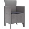 Trädgårdsstolar med Kuddar 4 st Ljusgrå Poly Rattan vidaXL 53 x 49 x 85 cm – miniatyr 4