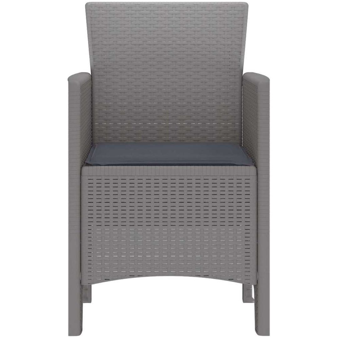 Trädgårdsstolar med Kuddar 4 st Ljusgrå Poly Rattan vidaXL 53 x 49 x 85 cm – bild 6