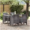 Trädgårdsstolar med Kuddar 4 st Ljusgrå Poly Rattan vidaXL 53 x 49 x 85 cm – miniatyr 1