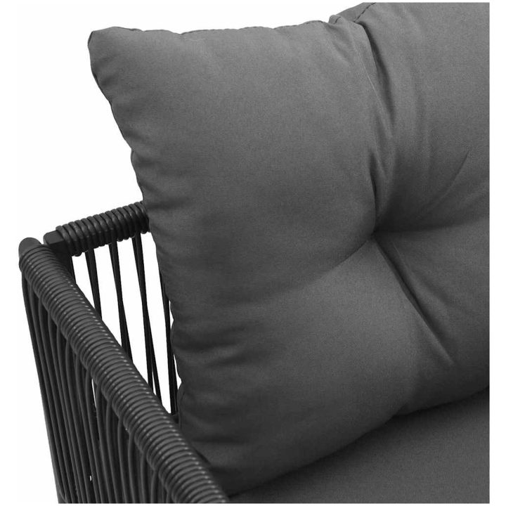 Trädgårdsstolar med Kuddar 4 st Svart Poly Rattan vidaXL 50.5 x 53.5 x 63 cm – bild 11