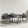 Trädgårdsstolar med Kuddar 4 st Svart Poly Rattan vidaXL 50.5 x 53.5 x 63 cm – miniatyr 4