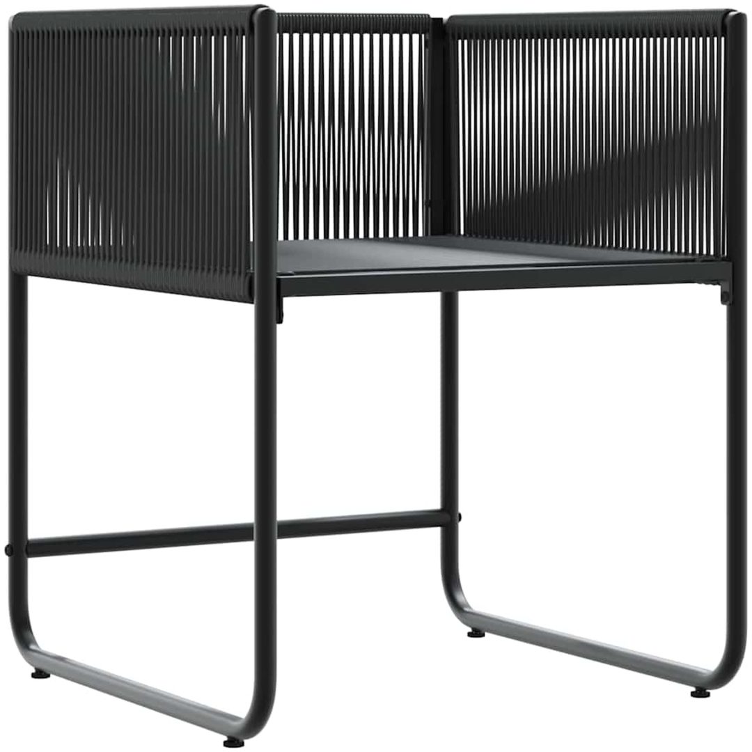 Trädgårdsstolar med Kuddar 4 st Svart Poly Rattan vidaXL 50.5 x 53.5 x 63 cm – bild 5