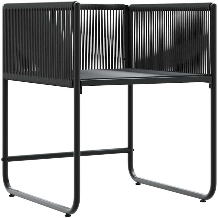 Trädgårdsstolar med Kuddar 4 st Svart Poly Rattan vidaXL 50.5 x 53.5 x 63 cm – bild 5