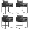 Trädgårdsstolar med Kuddar 4 st Svart Poly Rattan vidaXL 50.5 x 53.5 x 63 cm – miniatyr 6