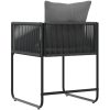 Trädgårdsstolar med Kuddar 4 st Svart Poly Rattan vidaXL 50.5 x 53.5 x 63 cm – miniatyr 7