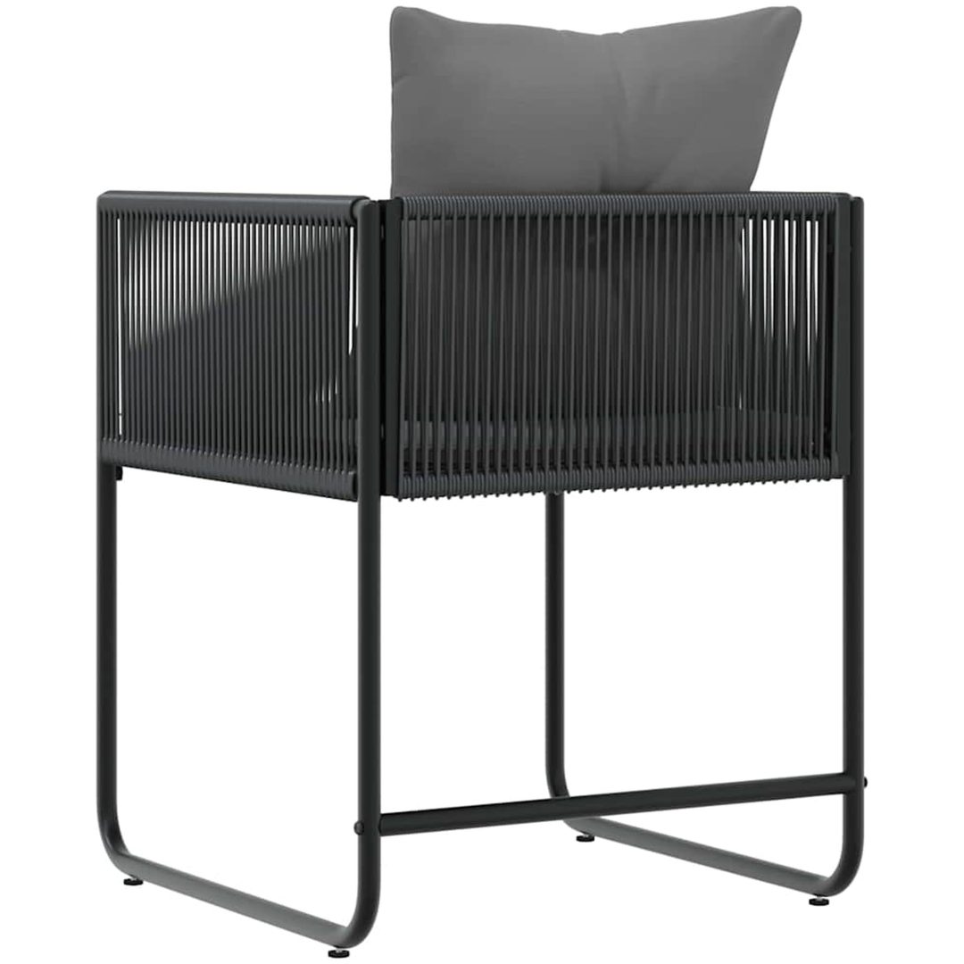 Trädgårdsstolar med Kuddar 4 st Svart Poly Rattan vidaXL 50.5 x 53.5 x 63 cm – bild 7