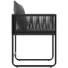 Trädgårdsstolar med Kuddar 4 st Svart Poly Rattan vidaXL 50.5 x 53.5 x 63 cm – miniatyr 9