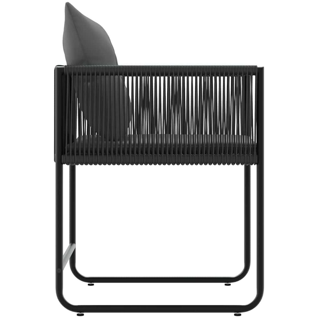 Trädgårdsstolar med Kuddar 4 st Svart Poly Rattan vidaXL 50.5 x 53.5 x 63 cm – bild 9