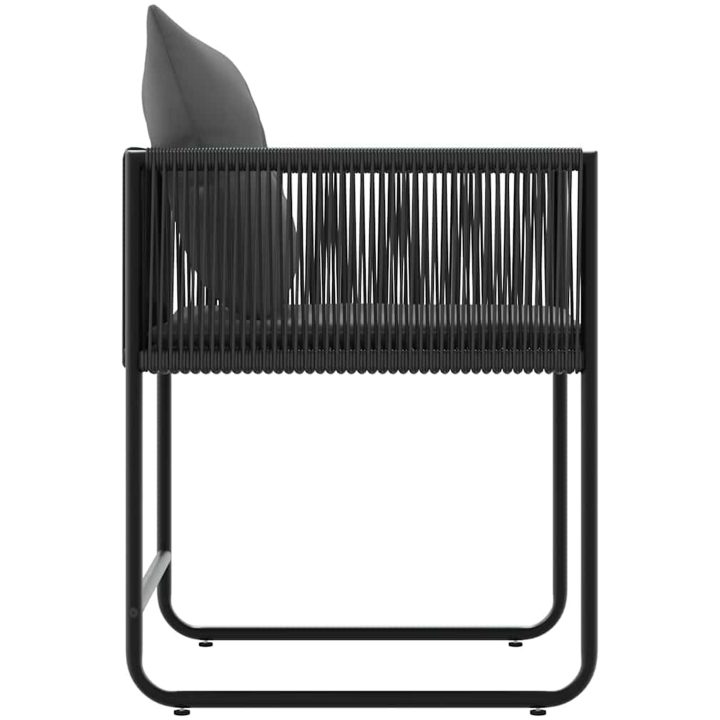 Trädgårdsstolar med Kuddar 4 st Svart Poly Rattan vidaXL 50.5 x 53.5 x 63 cm – bild 9