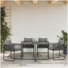 Trädgårdsstolar med Kuddar 4 st Svart Poly Rattan vidaXL 50.5 x 53.5 x 63 cm – miniatyr 1